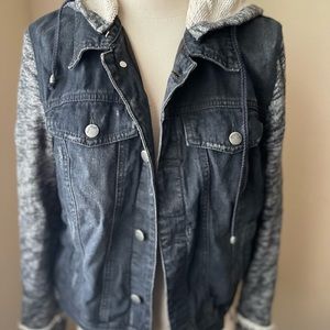 Free people mixed media jean jacket